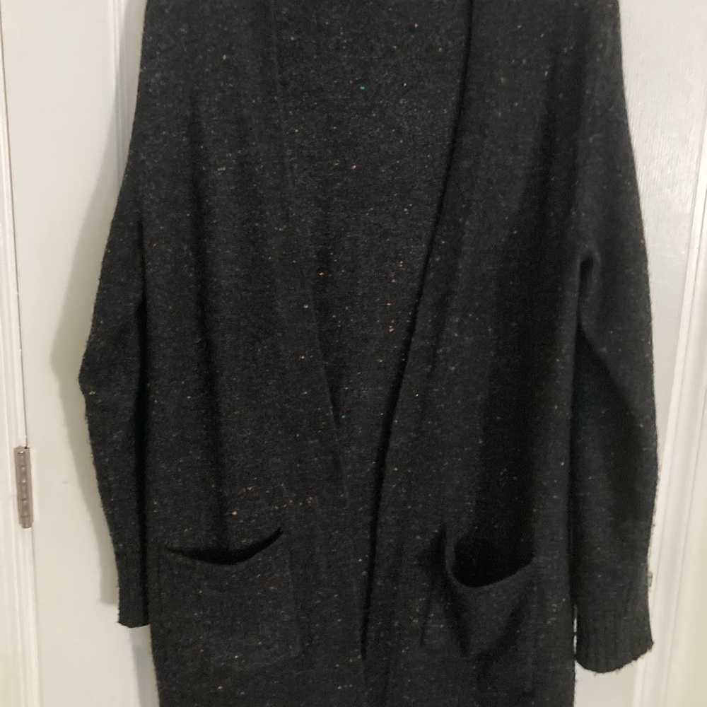 Old navy long cardigan slate with bright specks of color